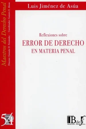 Venta Final Reflexiones sobre Error de Derecho en material penal
